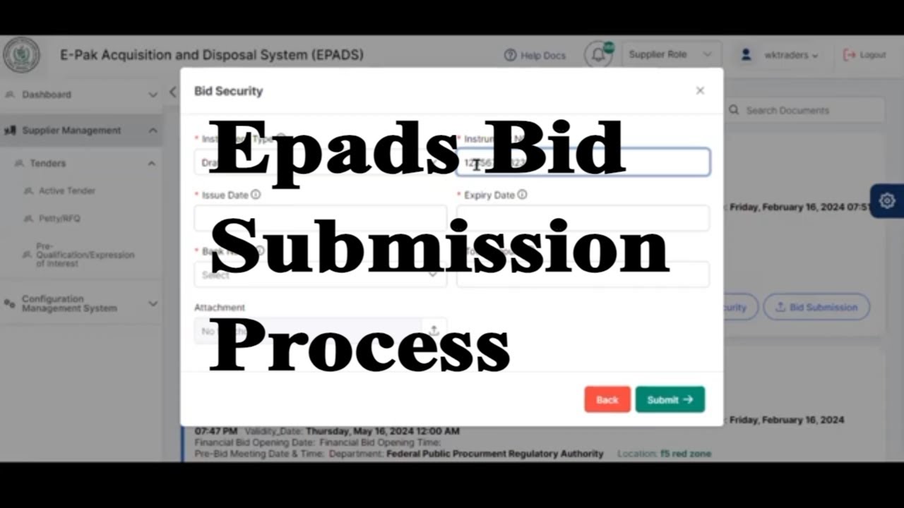 E-Bidding: How to Submit a Bid on EPADS
