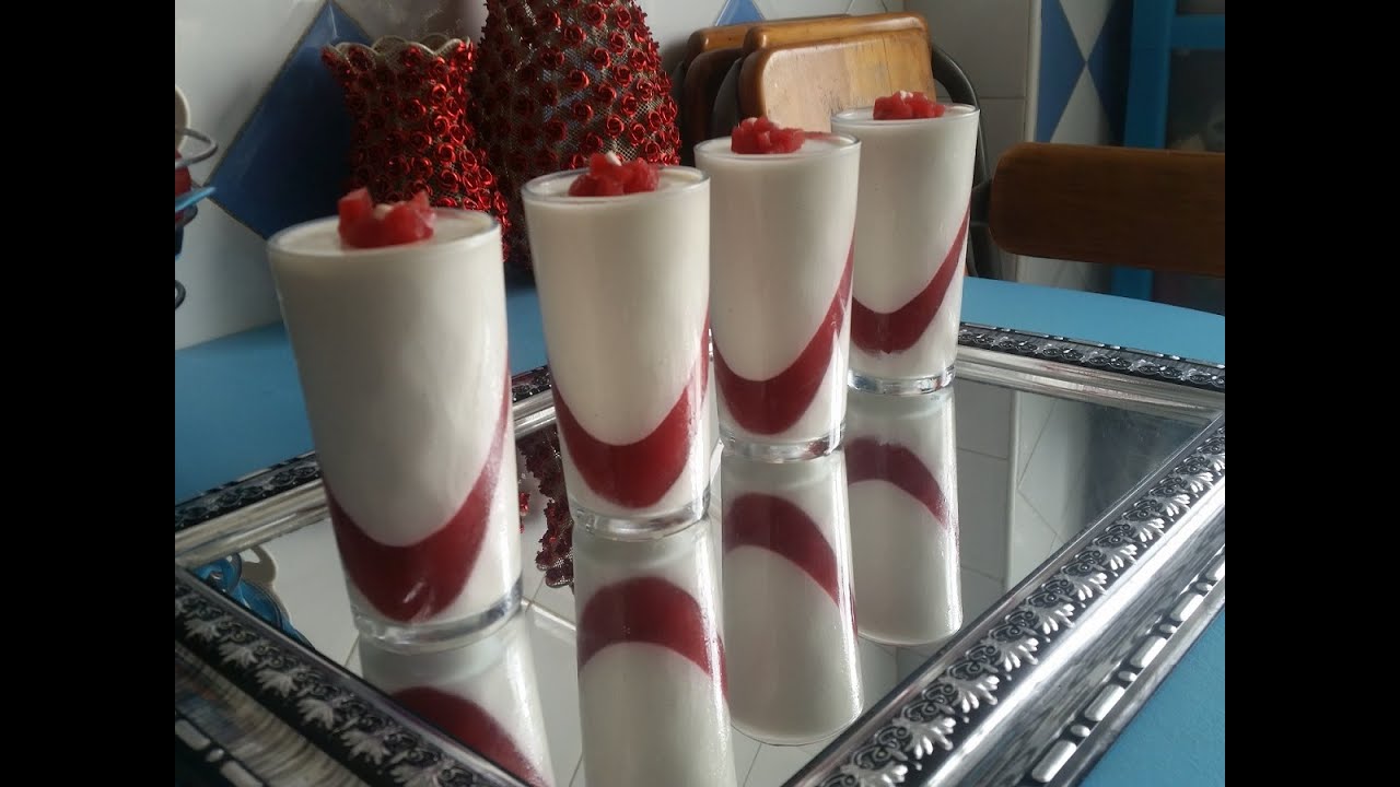 ديسير (تحلية) راااقي و شهي  بالطبقات باناكوتا/panna cotta framboise/raspberry