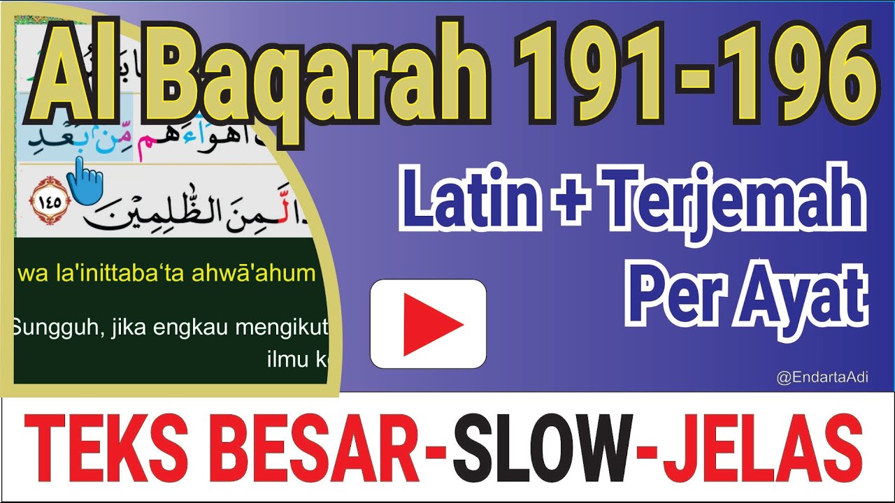 Surah Al Baqarah 191-196 | Belajar Ngaji Pemula Tajwid Latin & Terjemah