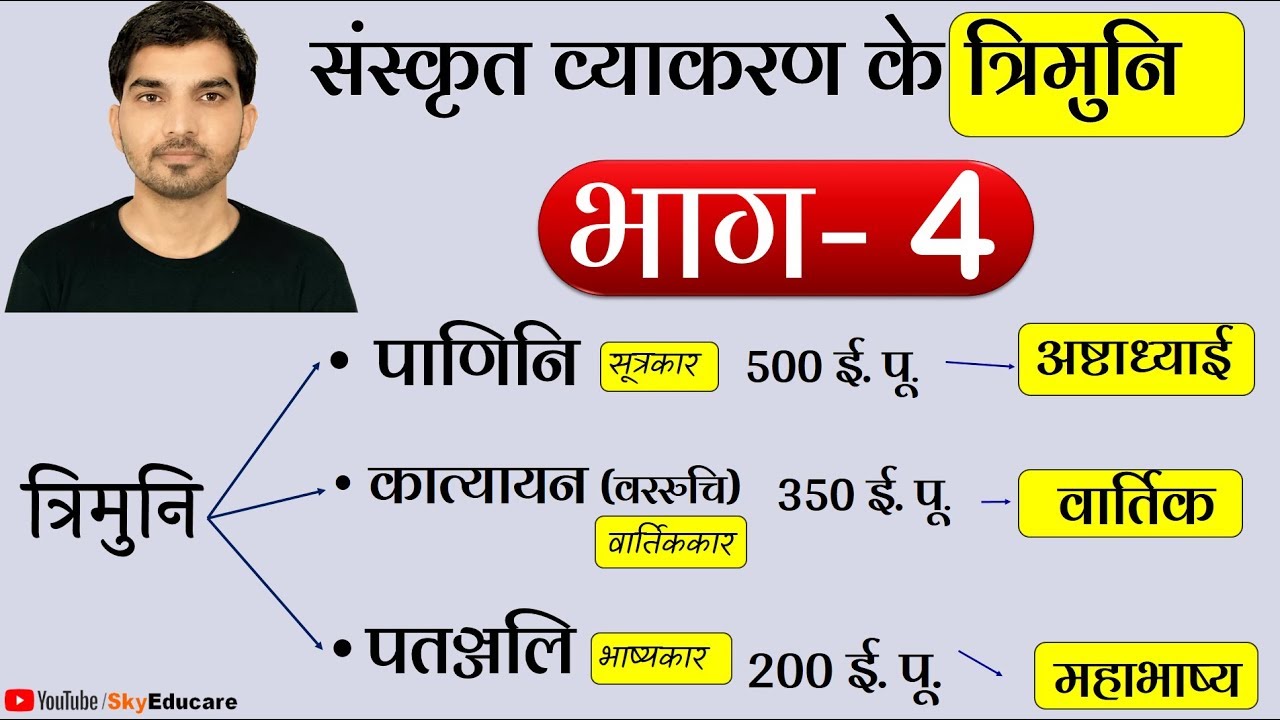 संस्कृत व्याकरण, Part- 4  संस्कृत व्याकरण के त्रिमुनि Sanskrit Vyakran k trimuni, panini, katyayan,