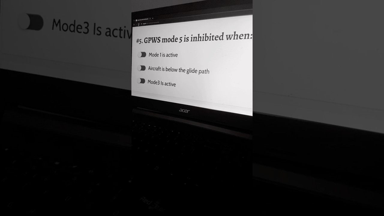 GPWS mode 5 is inhibited when? 