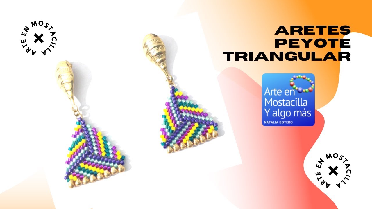 ARETES PEYOTE TRIANGULAR CON DROPS/MIYUKI DELICA/PASO A PASO/ARETES TRIANGULARES/MOSTACILLAS