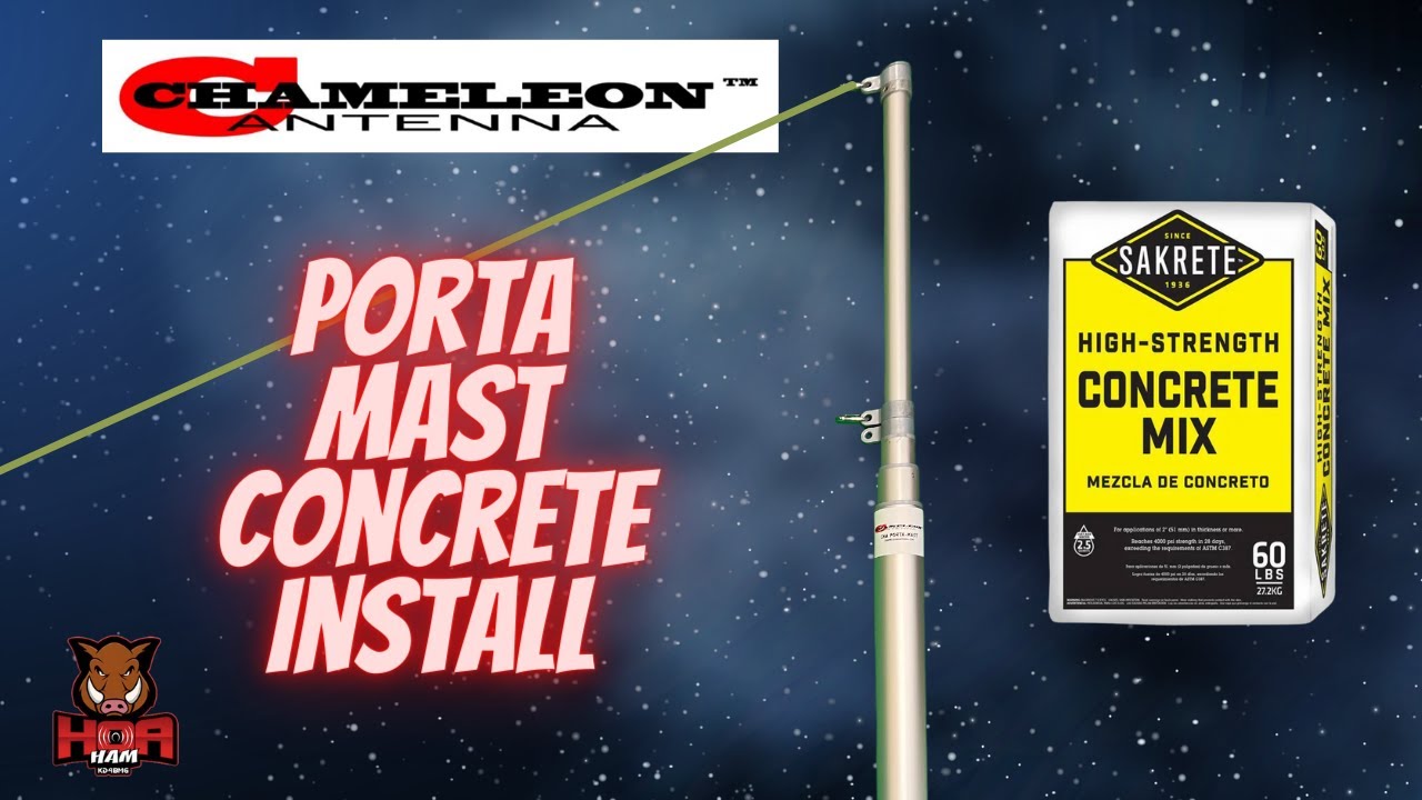 Антенна Chameleon CHA Porta Mast — установка на бетонный столб для полустационарного и переносног...