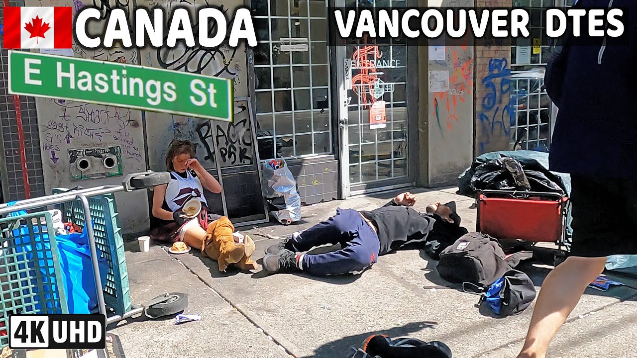 🇨🇦 【4K】 East Hastings St. Downtown Vancouver BC, Canada. Street Walk. July 2025. Go Pro Hero 10.
