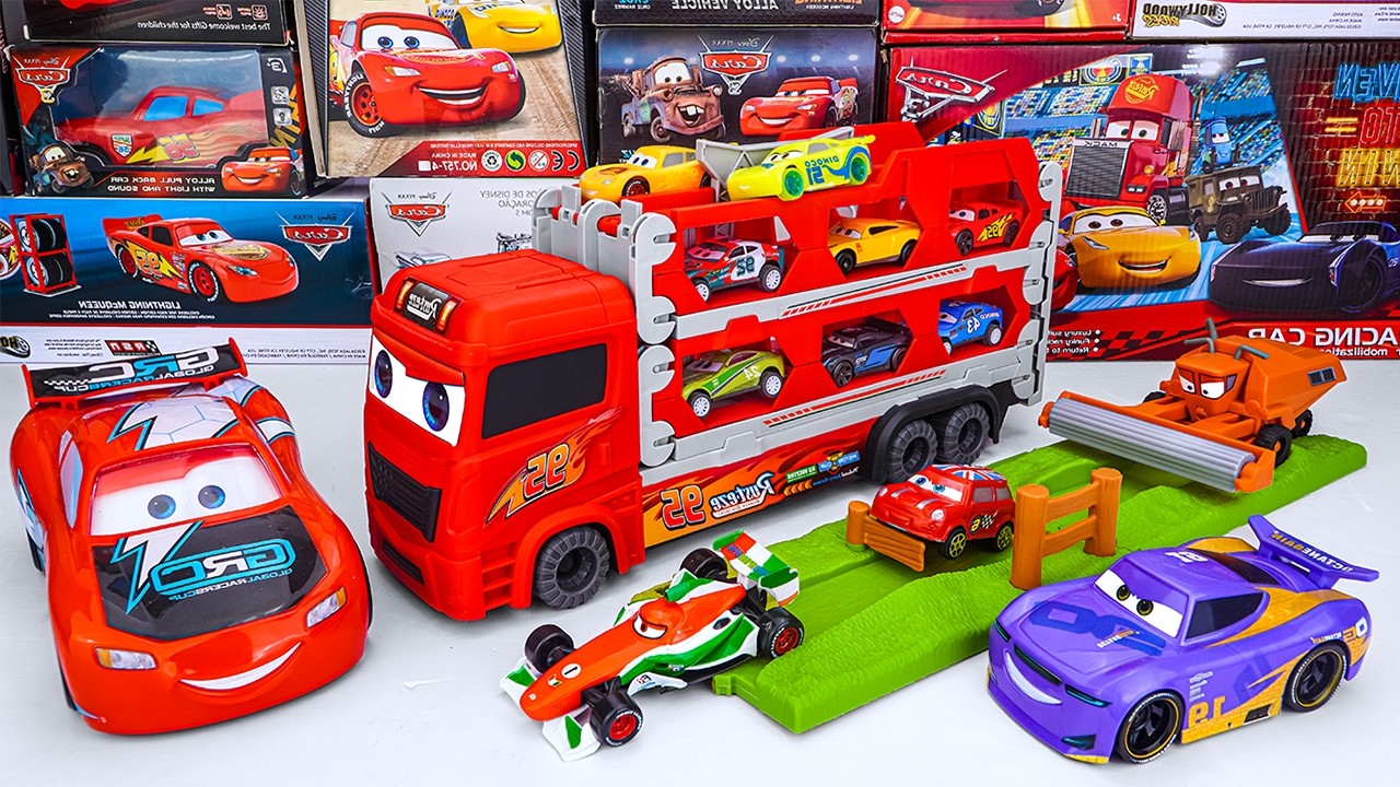 Review Unboxing  Pixar Cars Disney 🚗🚎 Lightning McQueen, Disney Pixar Cars Go Toy Truck Race Track