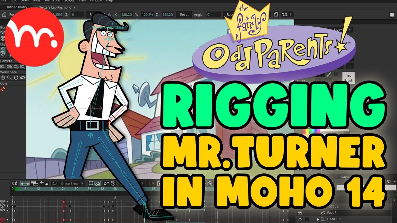 RIGGING MR. TURNER IN MOHO 14. #cartoon #cartoonnetwork ##rigging #drawing #FairlyOddParents