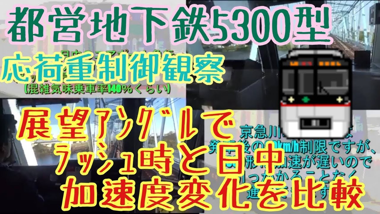 ﾗｯｼｭ時と日中、加速度比較【都営5300形 京急川崎～】