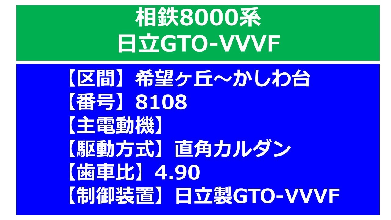 【鉄道走行音】相鉄8000系_機器更新前_日立GTO-VVVF