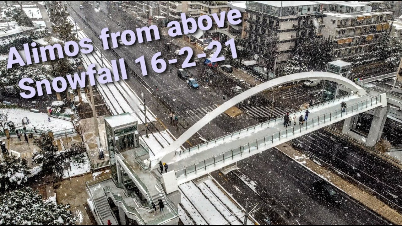 Άλιμος χιονισμένος από ψηλά....και χαμηλά..... Alimos  snowfall - Athens - Greece  16-2-21