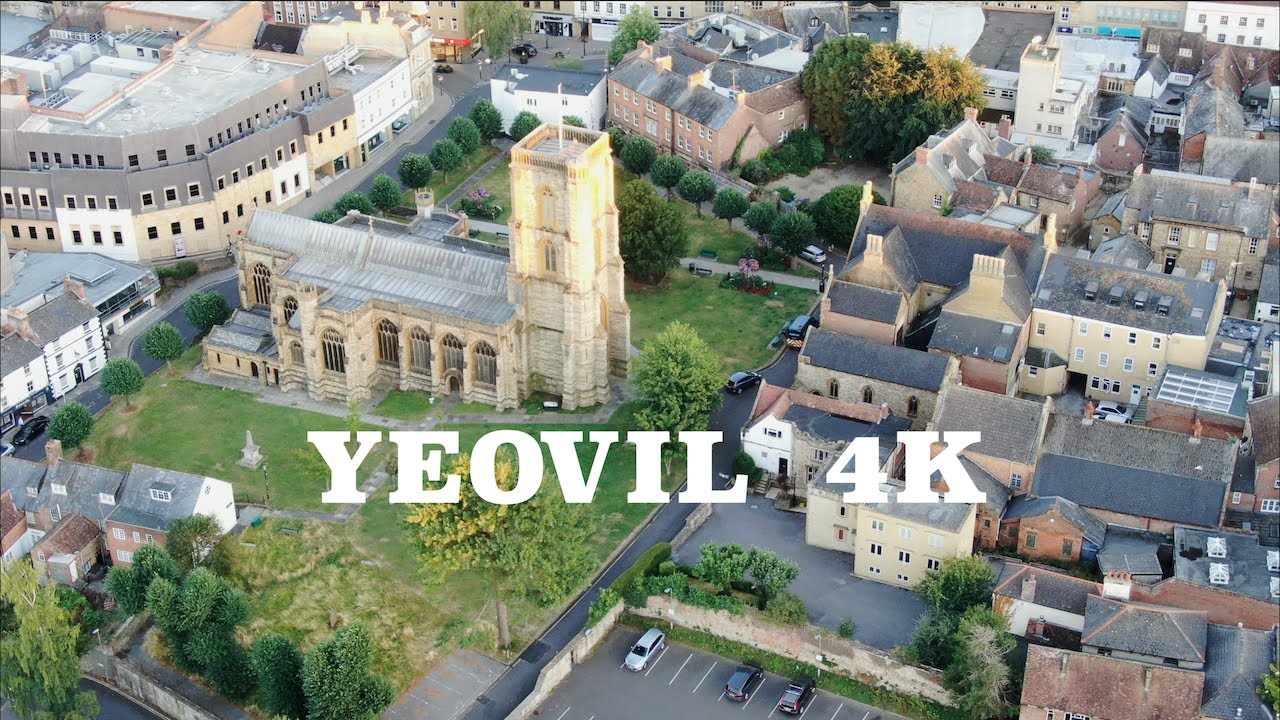 Yeovil Somerset UK 🇬🇧 4K Aerial Footage Relaxing Music