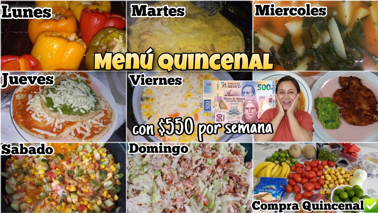 ‼️MENU Y GASTO QUINCENAL CON $1,100 pesos MNX🤑||14 RECETASDeliciosas,Económicas,Fáciles
