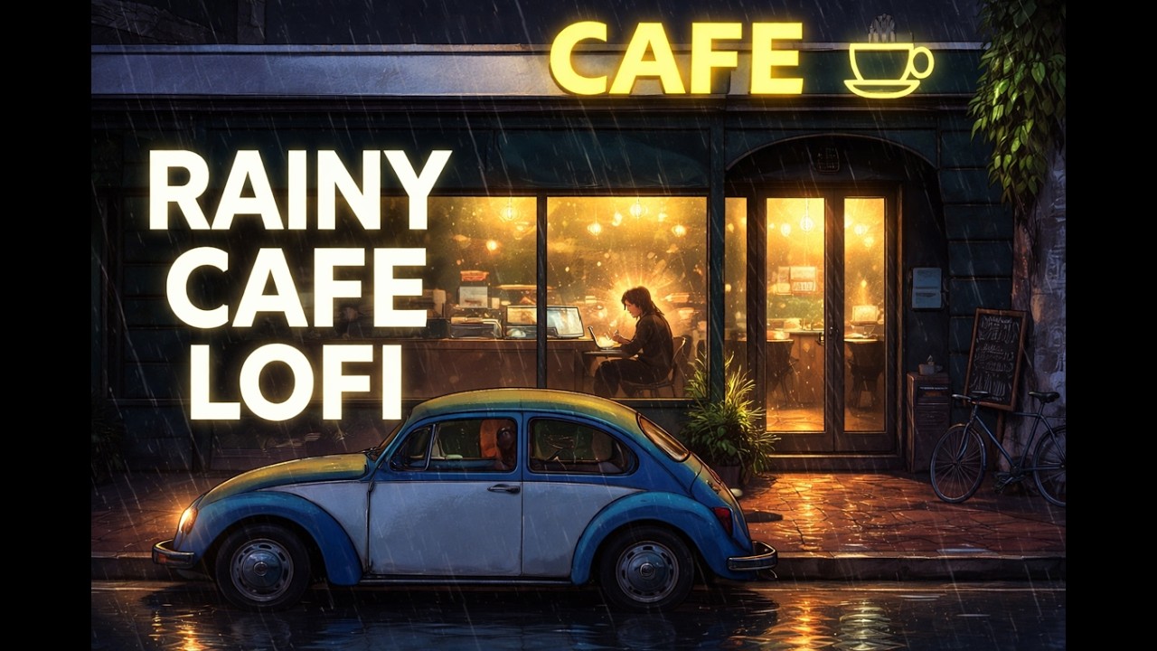 Rainy Café Lofi ☕🌧️ Relaxing Study Music | Cozy Coffee Shop Ambience for Work & Focus (2 Hours)