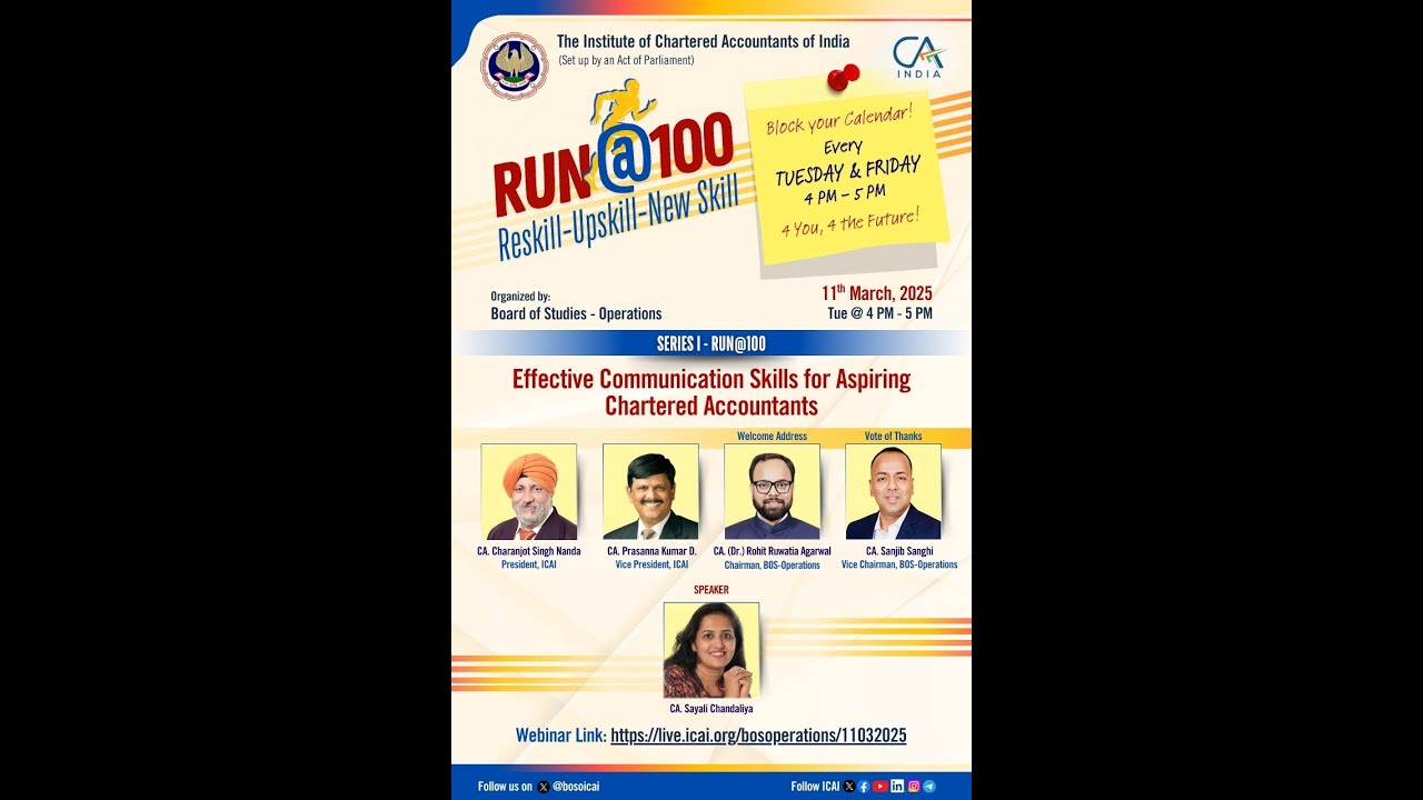 Webinar on &ldquo;Effective Communication Skills for Aspiring Chartered Accountants&rdquo;