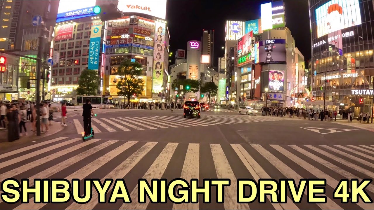 Tokyo Shibuya Night Time Drive 4K