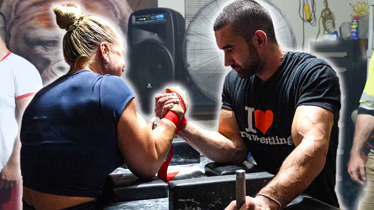 Armwrestling practice with Sarah Backman