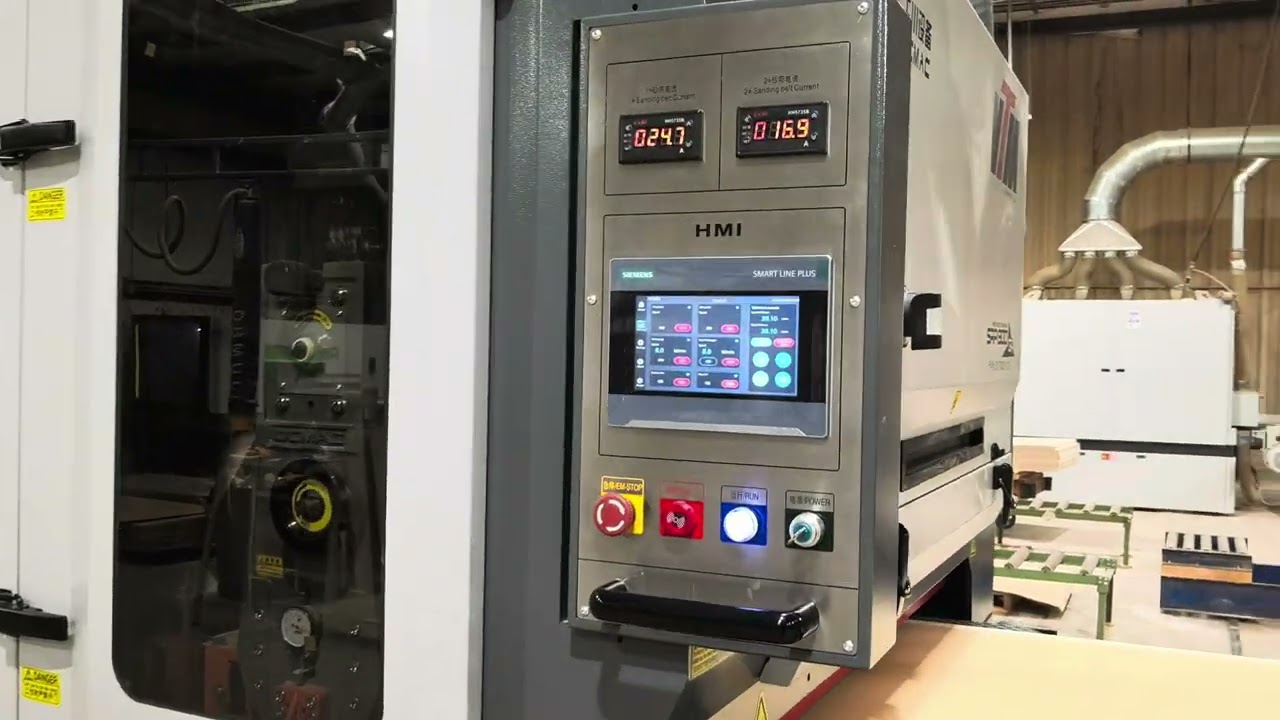 WOODEN DOOR PRODUCTION SANDING LINE, TOP AND BOTTOM