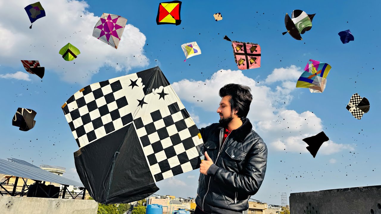 Flying Beautiful Big Kite 😱|| Catch &Dubling Others Kites || Hamza On 🔥 Fire😂|| New Kite Video !
