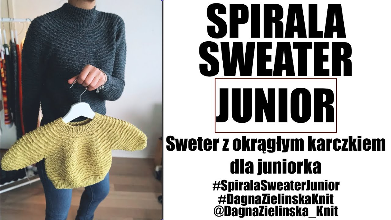 Spirala Sweater Junior. Sweter z okrągłym karczkiem.