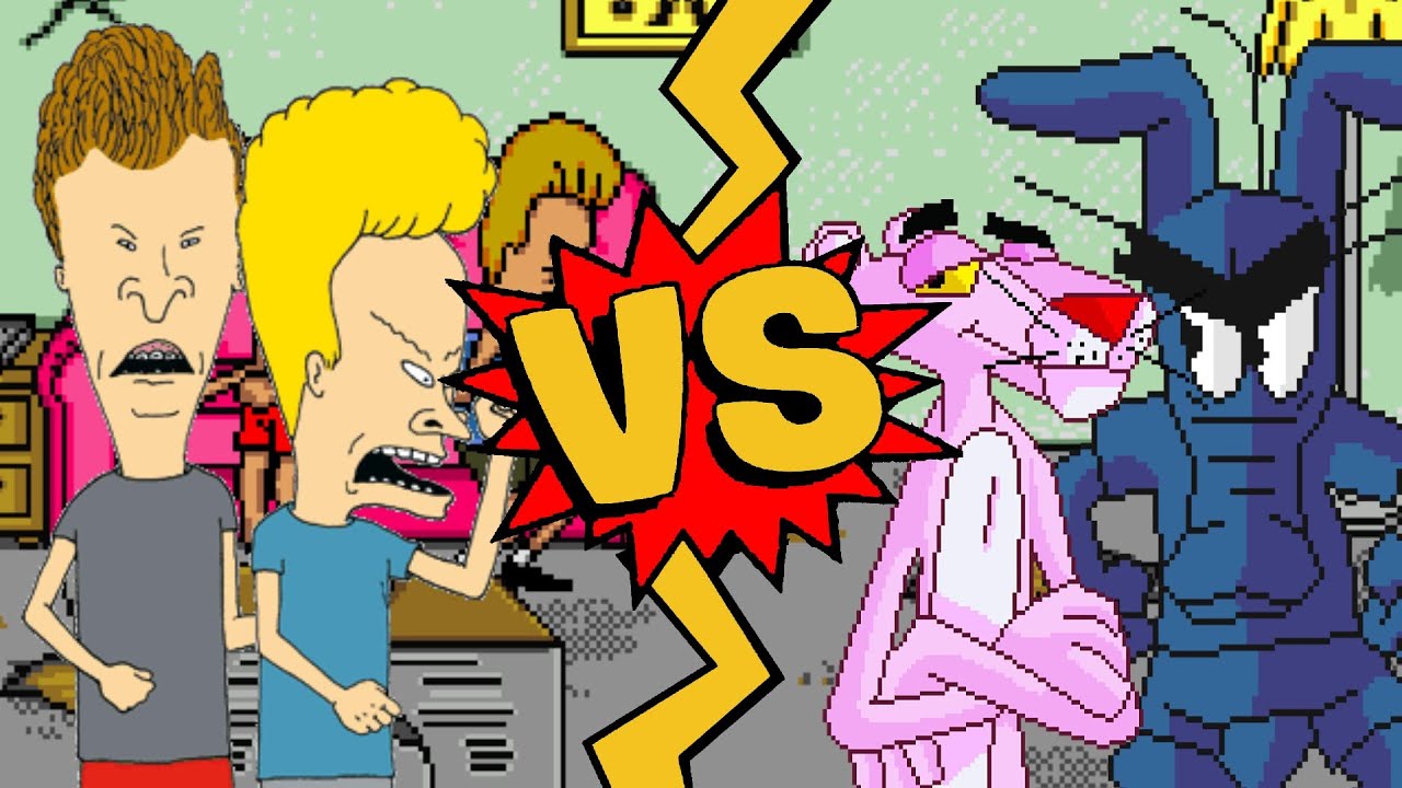 M.U.G.E.N Battles | Beavis/Butt-Head vs Pink Panther/Blue Aardvark