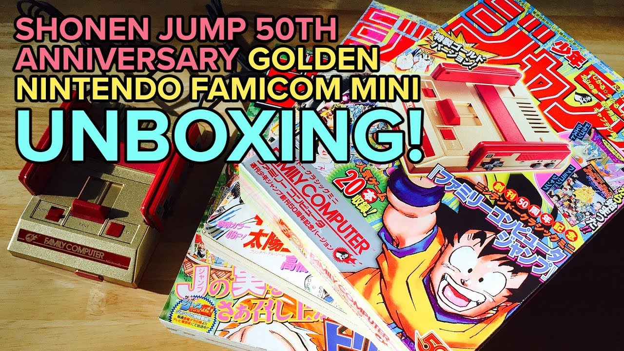 Shonen Jump 50th Anniversary Golden Famicom Mini Unboxing