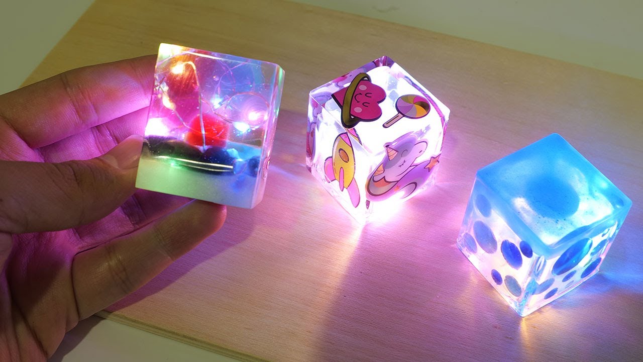 Small LED Lamp Epoxy Resin Art