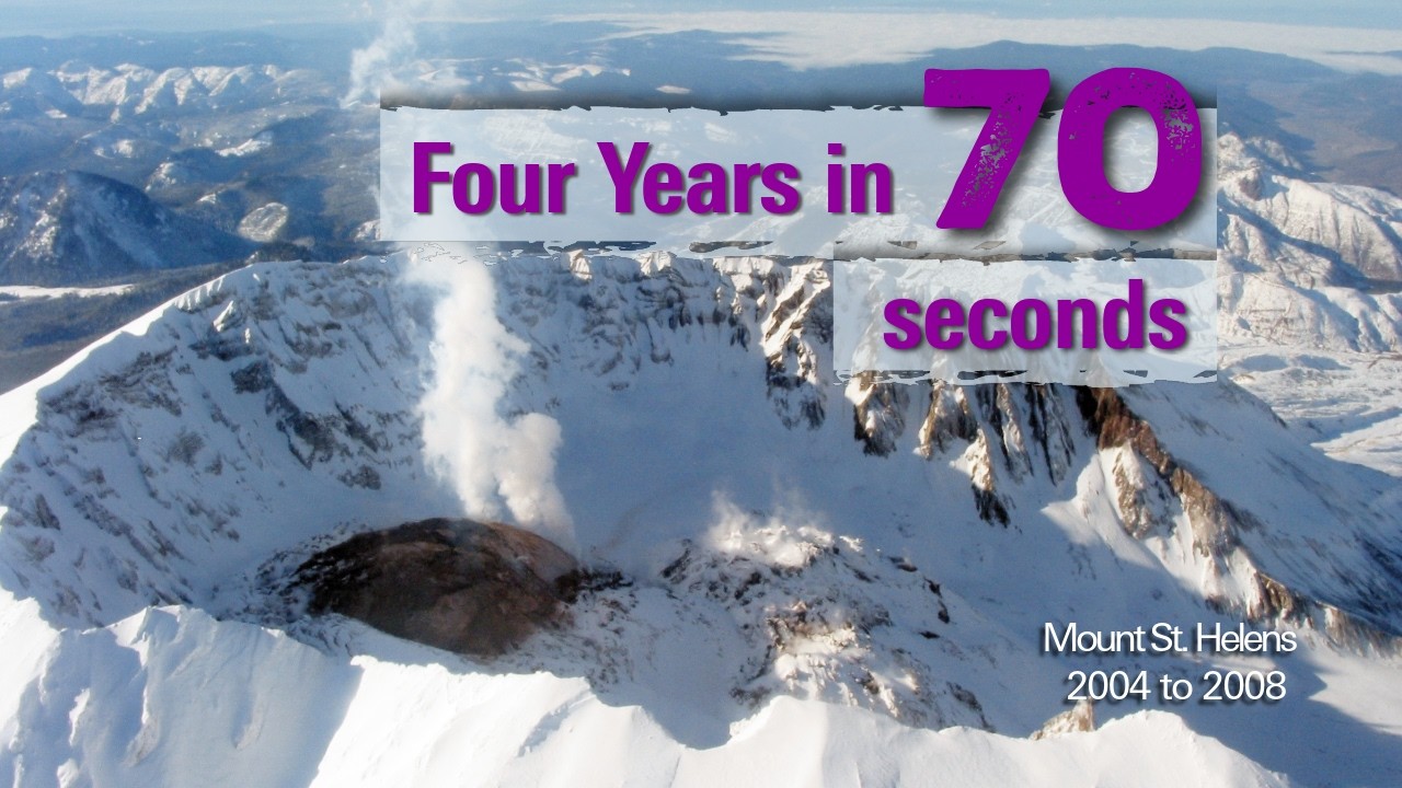 Time-lapse images of Mount St. Helens dome growth 2004-2008