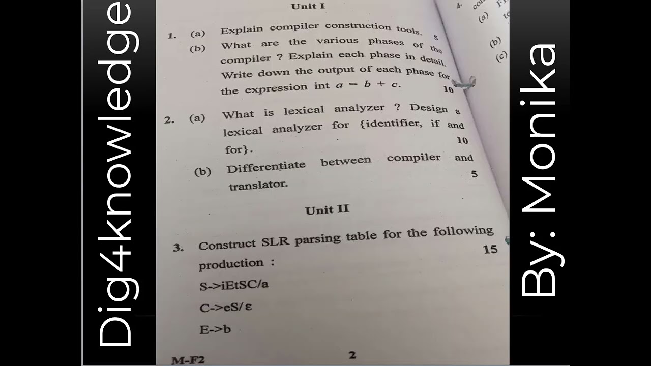 BTech Exam 2022 Compiler Design CSE304B 6th sem Reappear