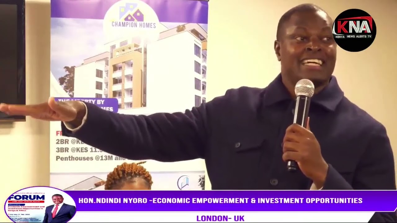 NDINDI NYORO TAKING KENYANS IN LONDON THROUG AN ECONOMIC CLASS.