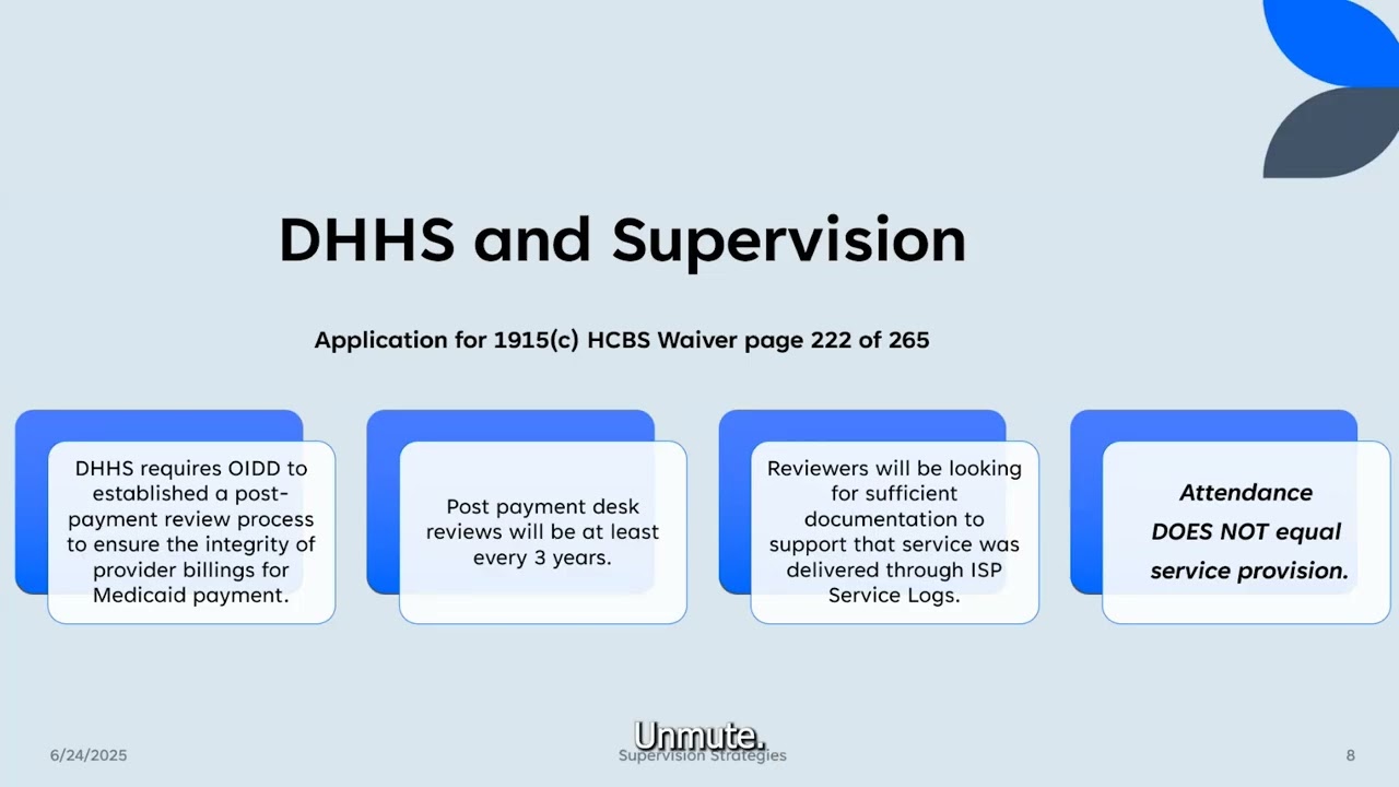 BHDD-OIDD Supervision Strategies