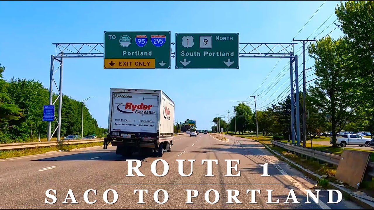 Southern Maine Morning Drive Route 1 - Saco to Portland, ME - 4K Scenic Driving Tour