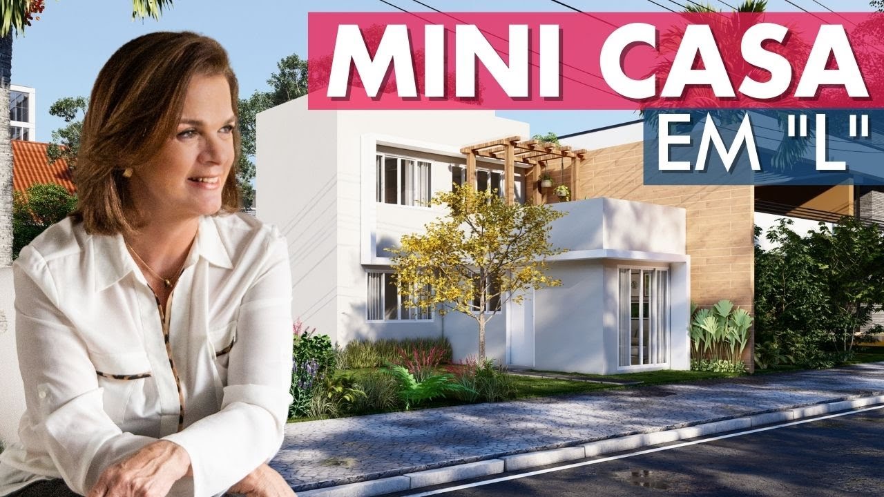 Mini Casa em L com DOIS QUARTOS | 2 pavimentos | 75m&sup2; | Mini Sobrado