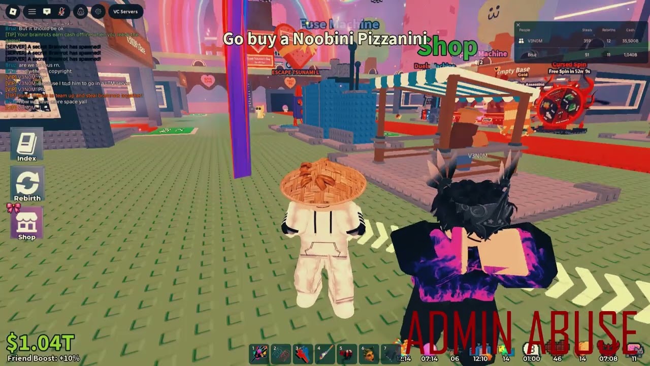 Steal a brainrot admin abuse (long vid)