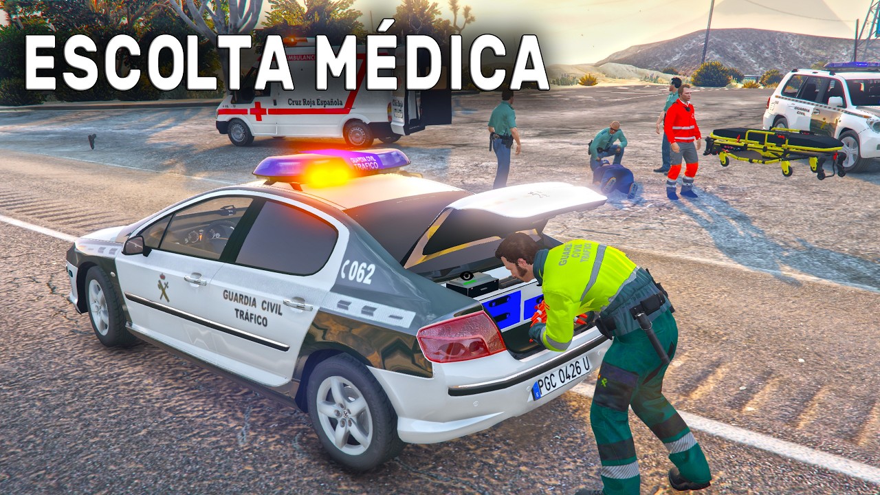 Servicio crítico en autovía… accidente grave y traslado urgente | LSPDFR Online 🚓