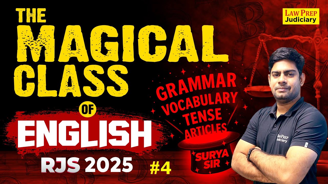 English for RJS Prelims 2025 Exam | Class 4 | RJS 2025 Preparation By Surya Sir