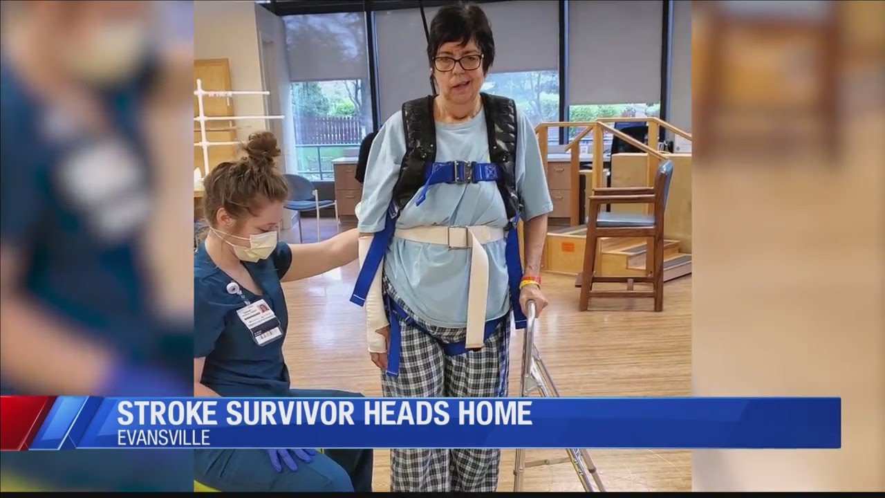 Woman comes home following recovery from stroke