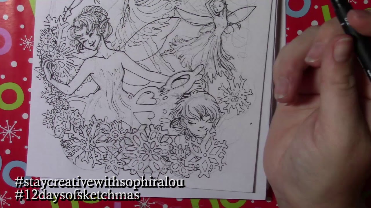 12 Days of Sketchmas- Snowflakes Dancing