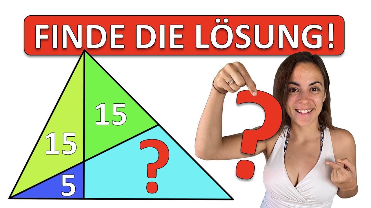 🦄🦄🦄  WUNDERSCHÖNES MATHE GEOMETRIE RÄTSEL mit spannender Lösung | Fläche im Dreieck berechnen!