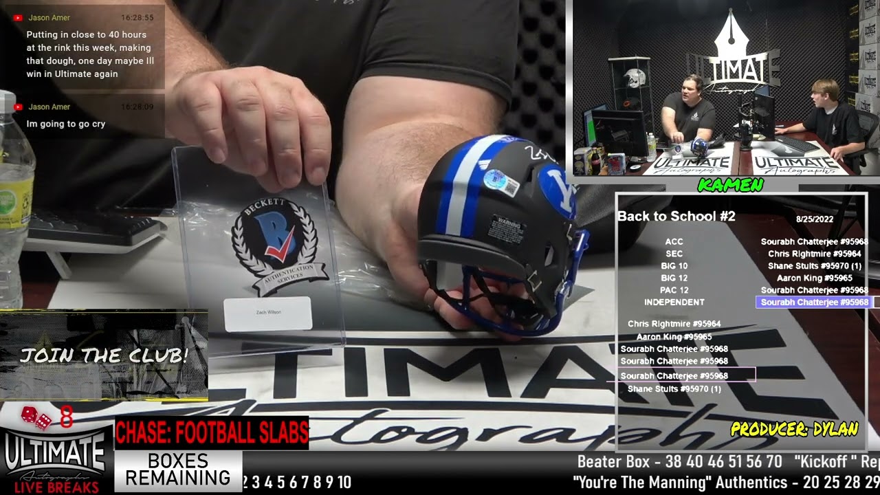 08/26/2022 Happy Hour Breaks - Zach Wilson Mini Helmet