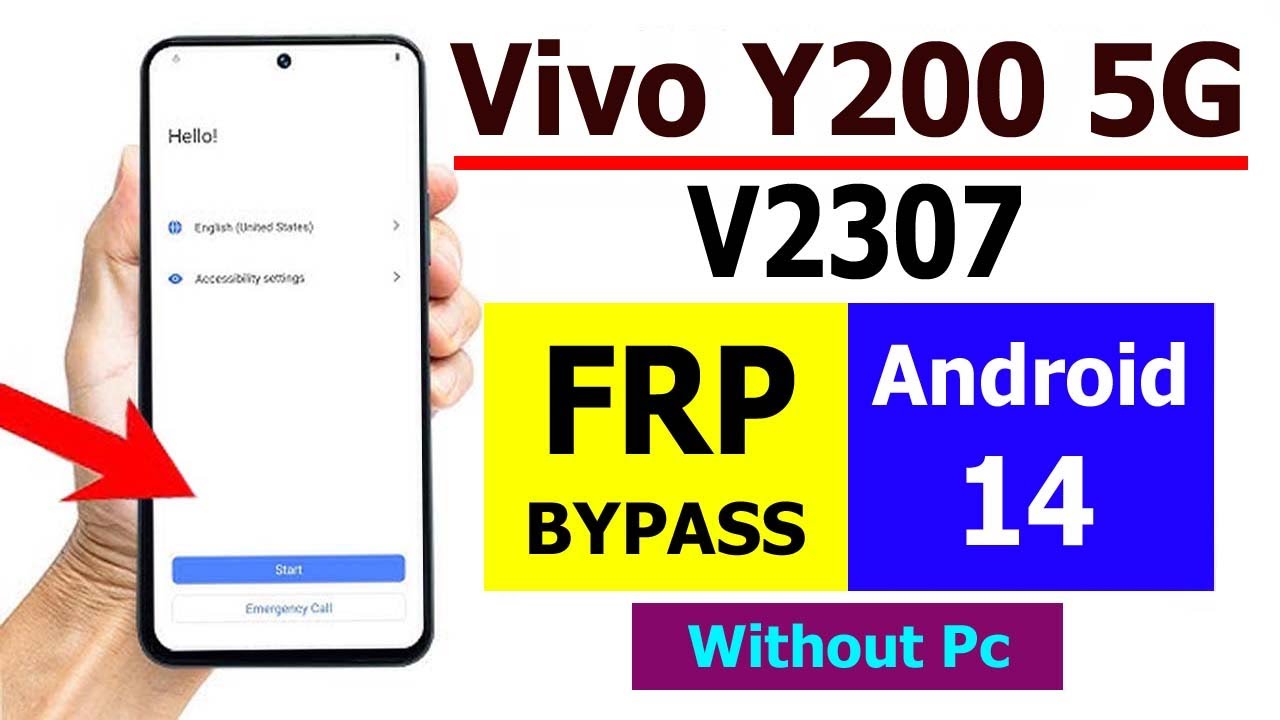BYPASS FRP On Vivo Y200 5G V2307 WITHOUT Computer | Vivo Y200 5G Frp Bypass Android 14