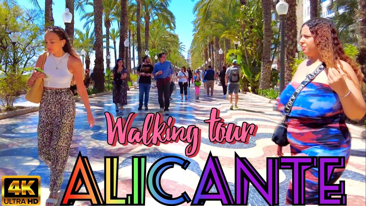 Spain Alicante 8 April 2023 walking tour 4K