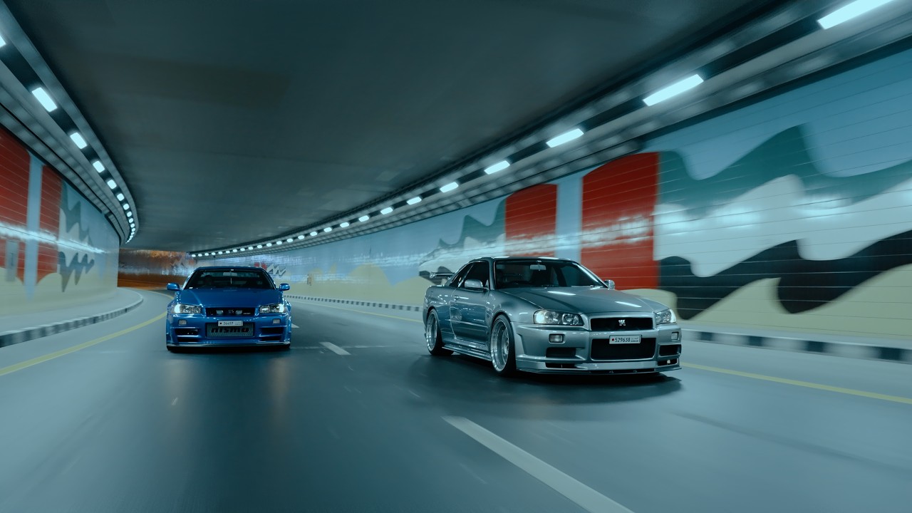 Calm After the Meet | 2x R34 GTR Night Cruise in Dubai (Grand Picnic 2025) 4K
