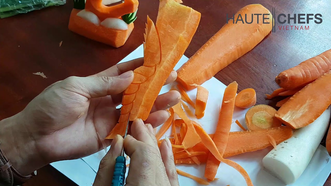 TỈA CÀ RỐT HÌNH CON TÔM - CARVING FRUIT