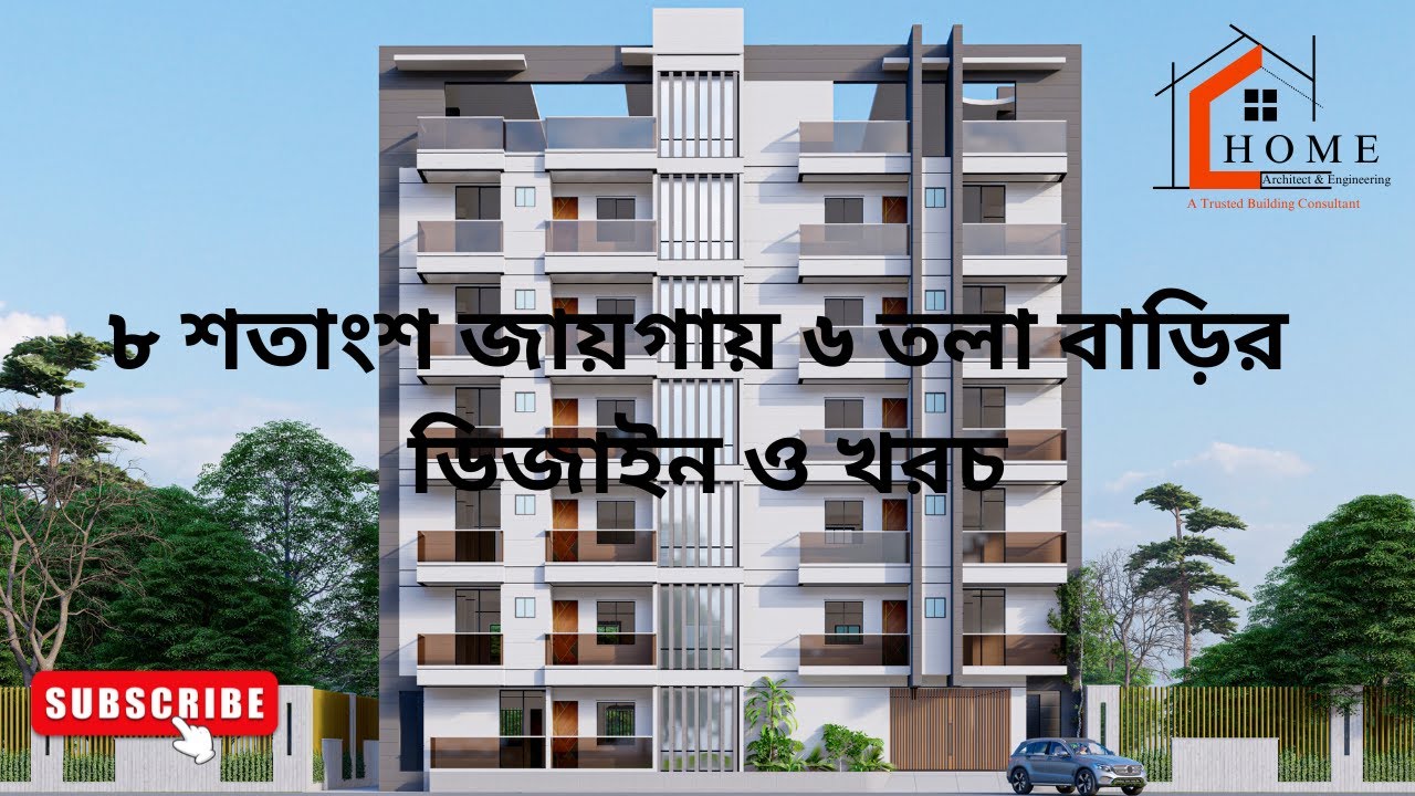 ৮ শতক জায়গায় ৩ ইউনিট ৬ তলা বাড়ির ডিজাইন