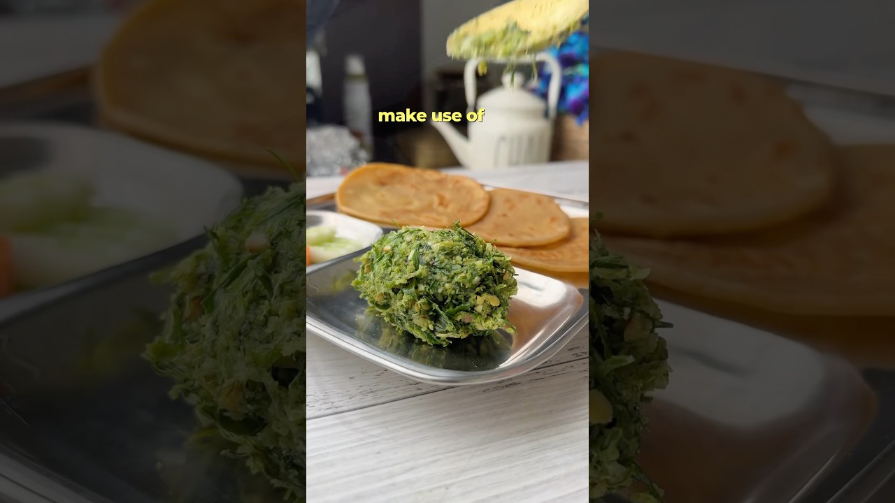 Green Garlic Thecha (seasonal winter greens) - Maharashtrian recipe