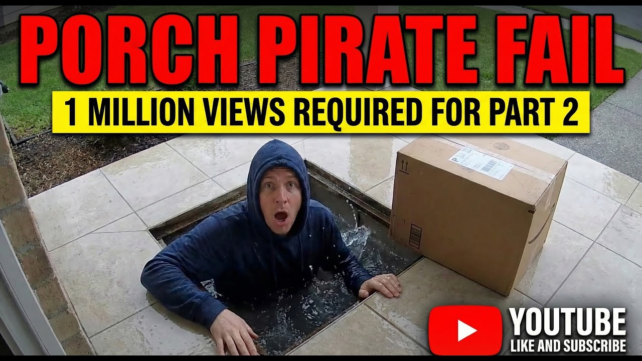 Porch Pirate Falls Through Trap Door! CCTV Captures Hilarious Package Theft Fail