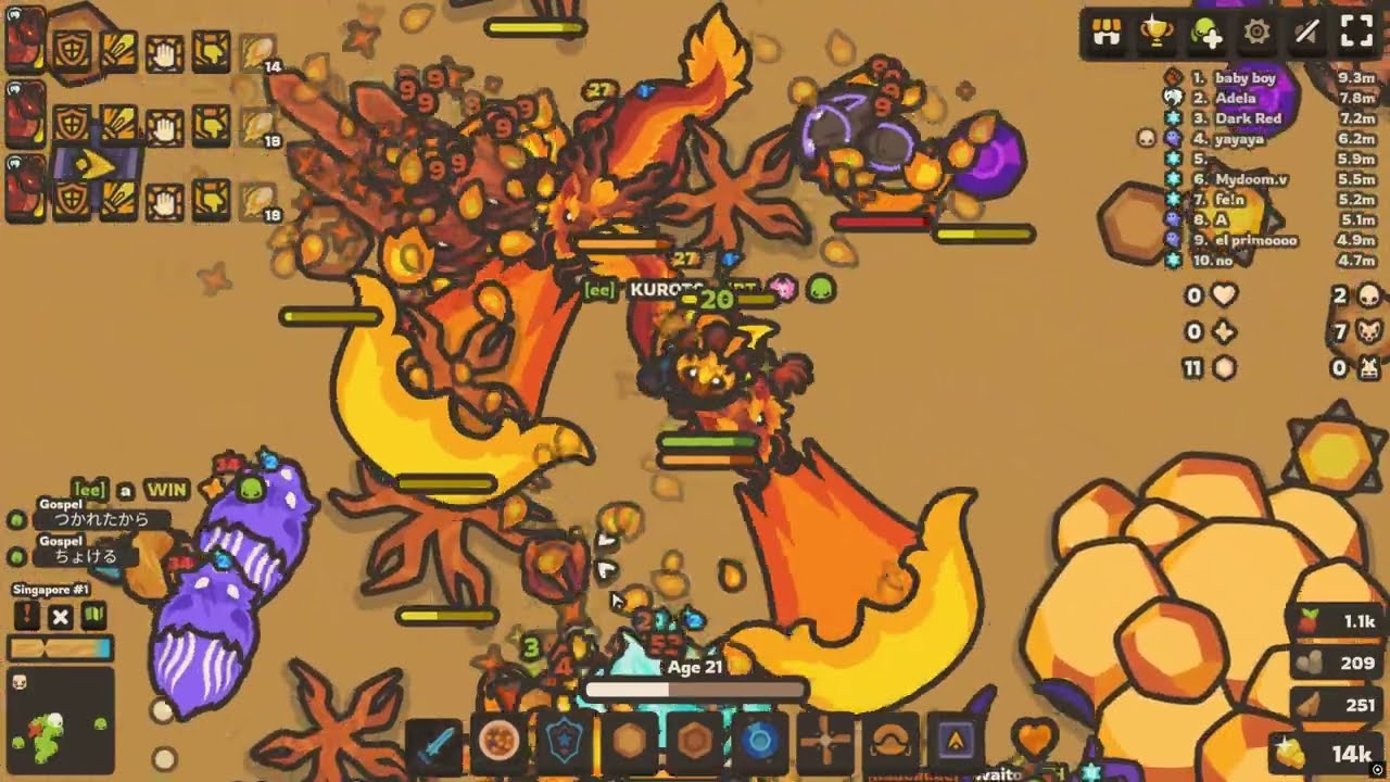 NO SKILL FIRE DORAGON IS OP TAMING.IO