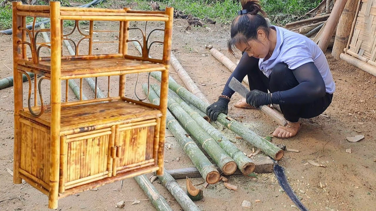 Mụ kim Farm Life -how to make a cabinet made of bamboo - grow vegetable