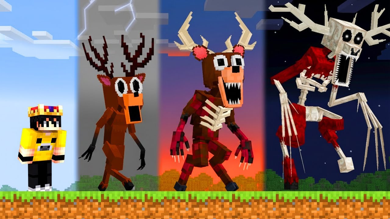 Minecraft'ta SEVİYE ATLADIKÇA DEER MONSTER'A DÖNÜŞTÜM!