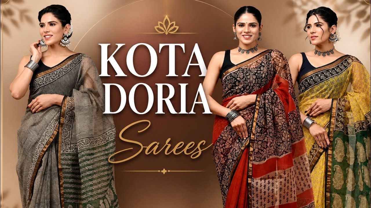 ✨New Exclusive Collection of Handblock Printed Pure Kota Doria Sarees#saree#trendingshorts#handloom