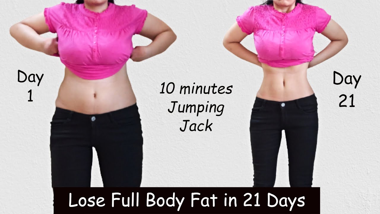 21 Days - Lose Thigh Fat, Arm Fat, Belly Fat | Jumping Jacks Weight Loss Exercise & Cardio Workout